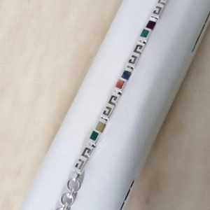 Bracelet Solid Silver 950 Mix Gemstones New